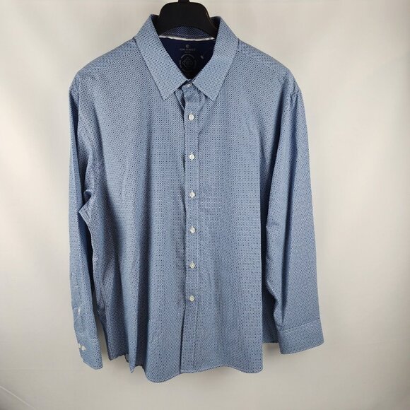 Construct Shirt Mens XXL Blue/White Slim Fit Performance 4-Way Stretch NWT - Picture 1 of 8